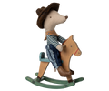 Cowboy Maus auf Schaukelpferd, Kleiner Bruder