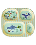 Kinderteller mit 4er Einteilung - Blau - Ocean Print