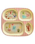 Kinderteller mit 4er Einteilung - Rosa - Ocean Print